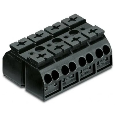 WAGO Terminal Strip 4-Way 32A Cage Clamp 12AWG 20 AWG Wire 500V Polyamide 862-504