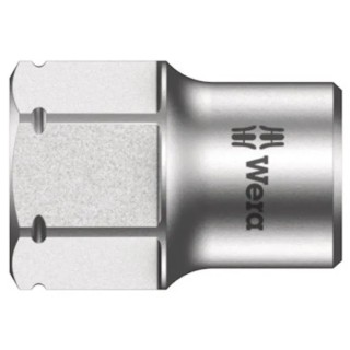 Wera 7 mm Standard Hex Socket 1/4 in Drive Chrome Vanadium Steel, 9.5mm Overall Length 05003670001