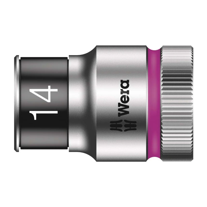 Wera Standard 1/2 in Drive 14 mm Socket Chrome Vanadium Steel, 11.4mm Overall Length 05003734001