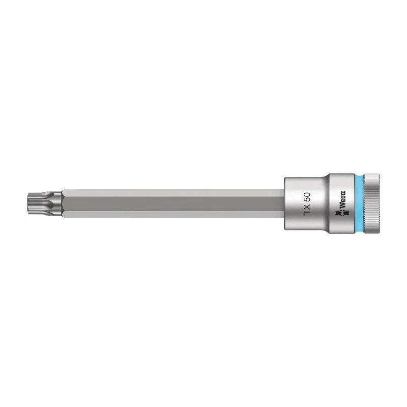 Wera 1/2 in Drive TX50 Bit Socket, Chrome Vanadium Steel, 140mm Overall Length TX50