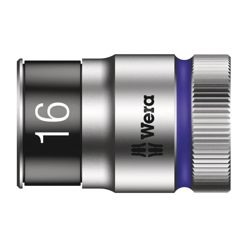 Wera 16 mm 1/2 in Drive Standard Chrome Vanadium Steel Socket 05024464001