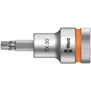 Wera 1/2 in Drive TX30 Bit Socket, Chrome Vanadium Steel, 60mm Overall Length TX30