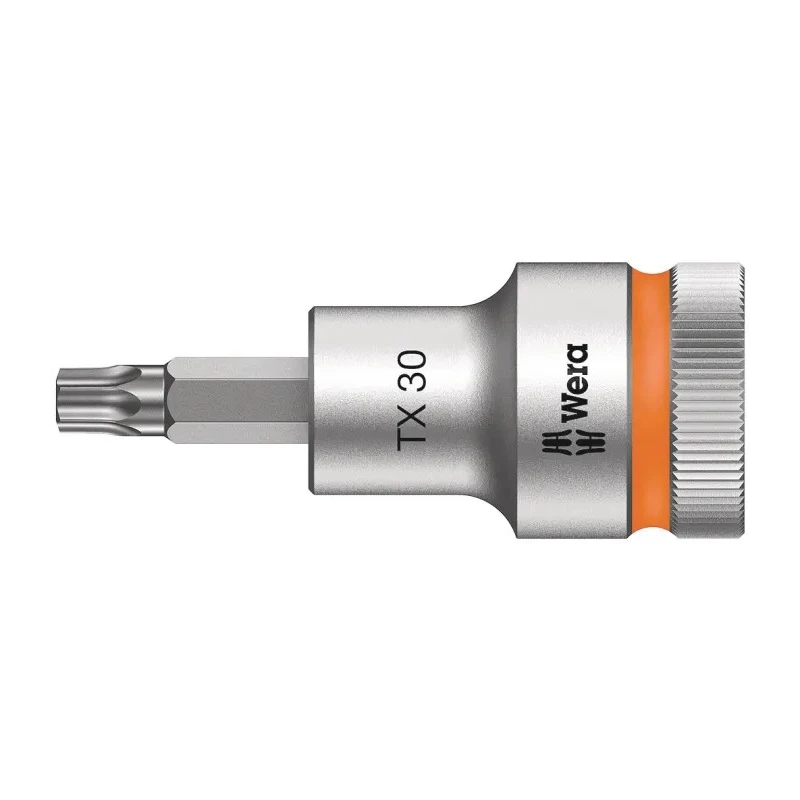 Wera 1/2 in Drive TX30 Bit Socket, Chrome Vanadium Steel, 60mm Overall Length TX30