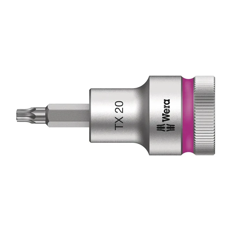 Wera 1/2 in Drive TX 20x25 Torx Socket, Chrome Vanadium Steel, 60mm Overall Length 05003830001