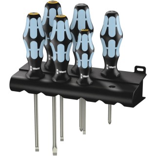 Wera Pozidriv and Slotted Standard Screwdriver Set 6-Piece 05032061001 with Multi-Component Kraftform Handles Czech Republic