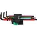 Wera 7 Piece L Metric Hex Key Set, Hex Size 1.5 to 6 mm, Thermoplastic Handles, Black Laser Finish 05022534001