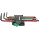 Wera 7 Piece L Metric Hex Key Set, Hex Size 1.5 to 6 mm, Thermoplastic Handles, Black Laser Finish 05022534001