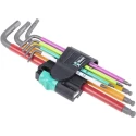 Wera 7 Piece L Metric Hex Key Set, Hex Size 1.5 to 6 mm, Thermoplastic Handles, Black Laser Finish 05022534001