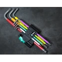 Wera 7 Piece L Metric Hex Key Set, Hex Size 1.5 to 6 mm, Thermoplastic Handles, Black Laser Finish 05022534001