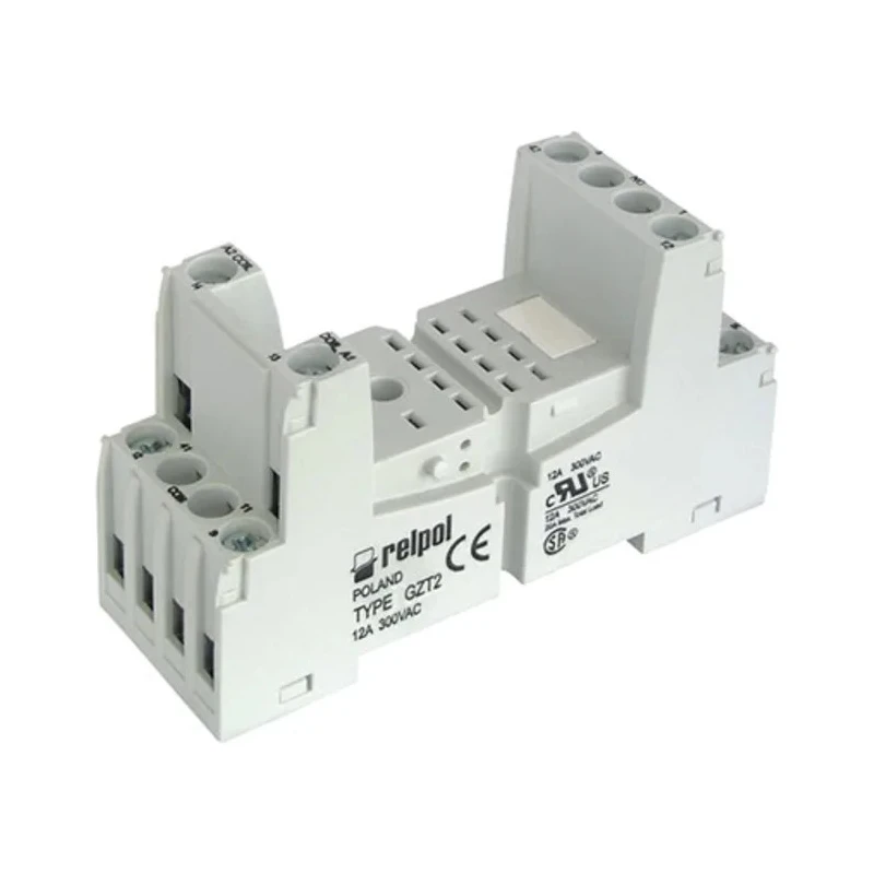 Relpol 8 Way 300V AC DIN Rail Relay Socket for Use with R2N Relay GZT2-GREY