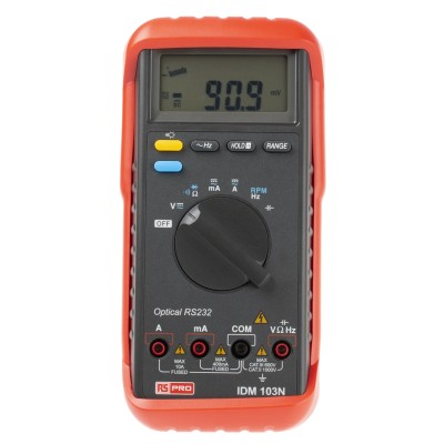 RS PRO Handheld Digital Multimeter 100mΩ Resistance Resolution 1kV DC Voltage 40MHz Frequency IDM103N