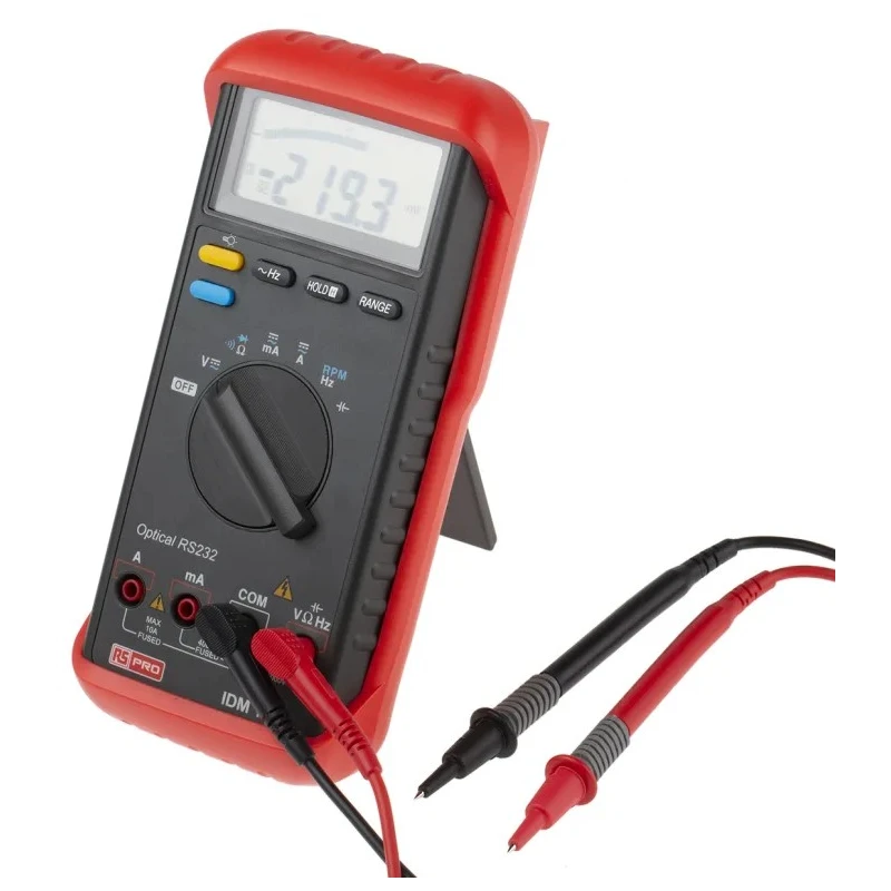 RS PRO Handheld Digital Multimeter 100mΩ Resistance Resolution 1kV DC Voltage 40MHz Frequency IDM103N
