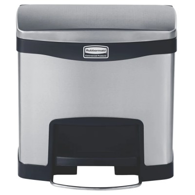 Rubbermaid Commercial Products Stainless Steel Chrome Slim Jim Pedal Waste Bin 15L 1901982