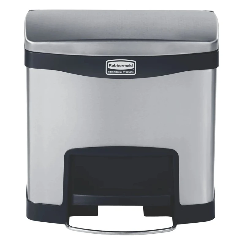 Rubbermaid Commercial Products Stainless Steel Chrome Slim Jim Pedal Waste Bin 15L 1901982