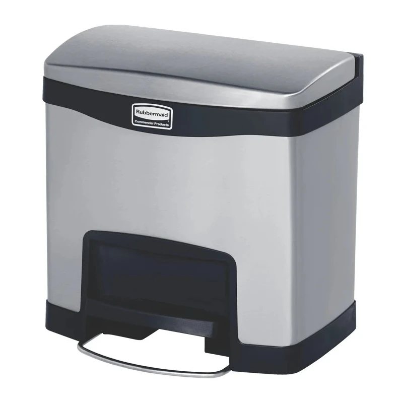 Rubbermaid Commercial Products Stainless Steel Chrome Slim Jim Pedal Waste Bin 15L 1901982