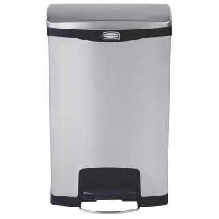 Rubbermaid Commercial Products Stainless Steel Slim Jim 50L Chrome Pedal Waste Bin 1901992
