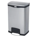 Rubbermaid Commercial Products Stainless Steel Slim Jim 50L Chrome Pedal Waste Bin 1901992