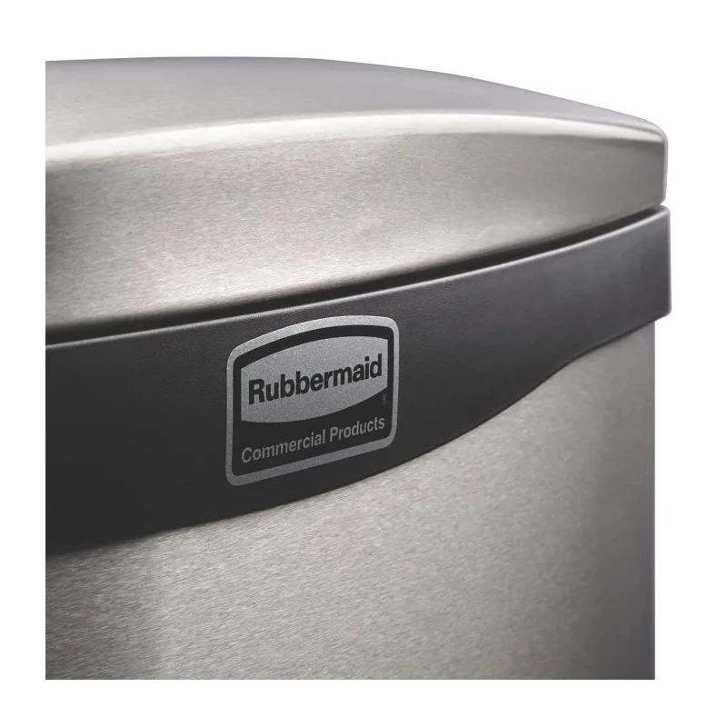 Rubbermaid Commercial Products Stainless Steel Slim Jim 50L Chrome Pedal Waste Bin 1901992