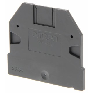 Omron Series Dark Grey Polyamide End Cover for Use with XW5G-S10-1.1-1 and XW5G-S2.5-1.1-1 Grounding Terminal Blocks XW5E