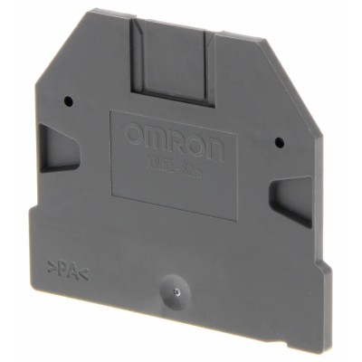 Omron Series Dark Grey Polyamide End Cover for Use with XW5G-S10-1.1-1 and XW5G-S2.5-1.1-1 Grounding Terminal Blocks XW5E