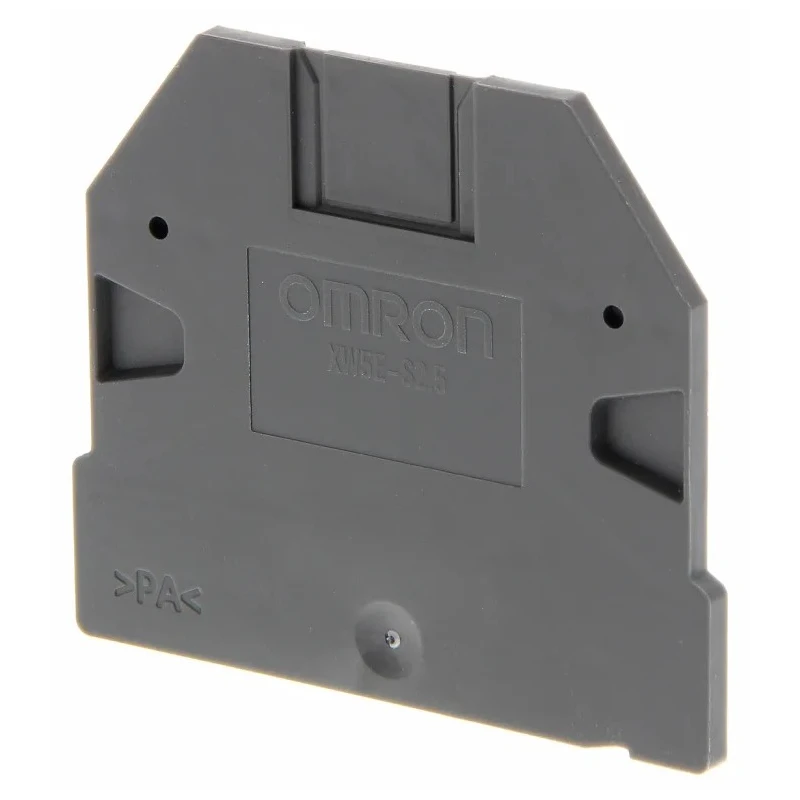 Omron Series Dark Grey Polyamide End Cover for Use with XW5G-S10-1.1-1 and XW5G-S2.5-1.1-1 Grounding Terminal Blocks XW5E
