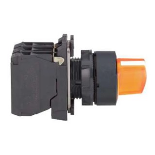 Schneider Electric Knob Selector Switch SPDT 3 Positions 22mm Cutout Diameter Illuminated Harmony XB5 XB5AK135B5