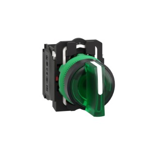 Schneider Electric Knob Selector Switch SPDT Illuminated 3 Positions 22mm Cutout Diameter Harmony XB5 Series XB5AK133B5