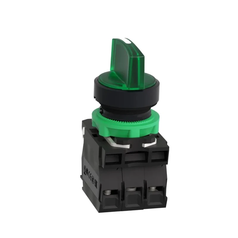 Schneider Electric Knob Selector Switch SPDT Illuminated 3 Positions 22mm Cutout Diameter Harmony XB5 Series XB5AK133B5