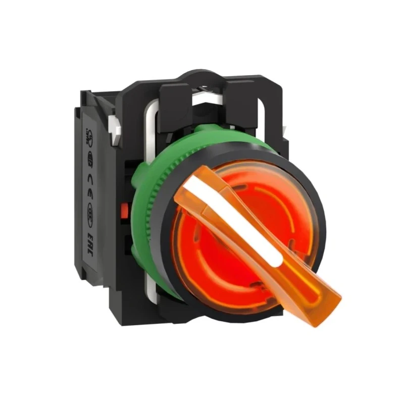 Schneider Electric Knob Selector Switch SPDT 22 mm Cutout Diameter Illuminated 2 Positions XB5AK125B5