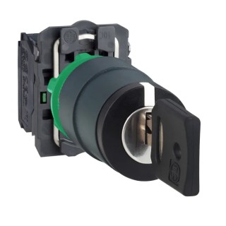 Schneider Electric Industrial 3-Position Slow Break Key Switch 2 NO 10A Screw Terminal IP66 IP69K IP67 IP69 455 Key XB5AG33