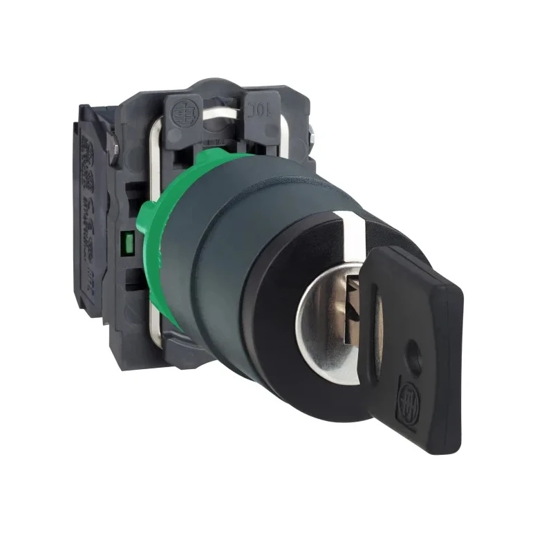 Schneider Electric Industrial 3-Position Slow Break Key Switch 2 NO 10A Screw Terminal IP66 IP69K IP67 IP69 455 Key XB5AG33