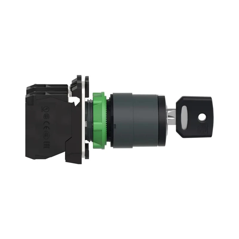 Schneider Electric Industrial 3-Position Slow Break Key Switch 2 NO 10A Screw Terminal IP66 IP69K IP67 IP69 455 Key XB5AG33