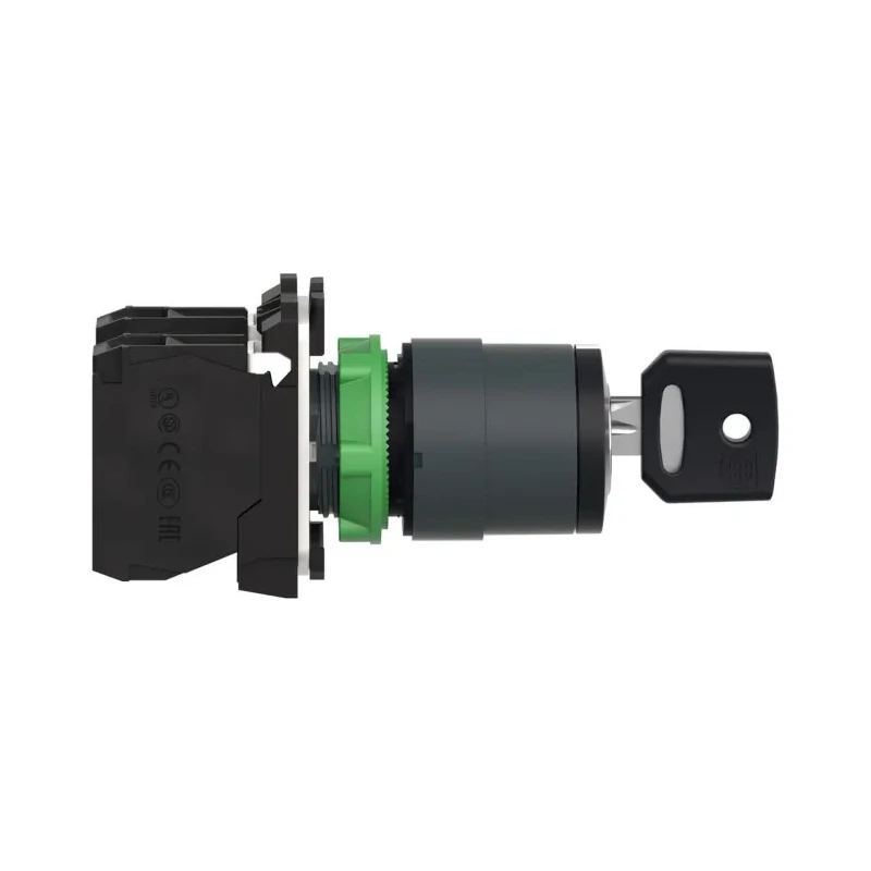 Schneider Electric Industrial 3-Position Slow Break Key Switch 2 NO 10A Screw Terminal IP66 IP69K IP67 IP69 455 Key XB5AG33