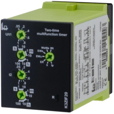 Tele Multifunction Timer Relay, 2-Contact, 24 V DC/AC, 110-240 V AC, 1 s to 100 h Time Range K3ZIF20