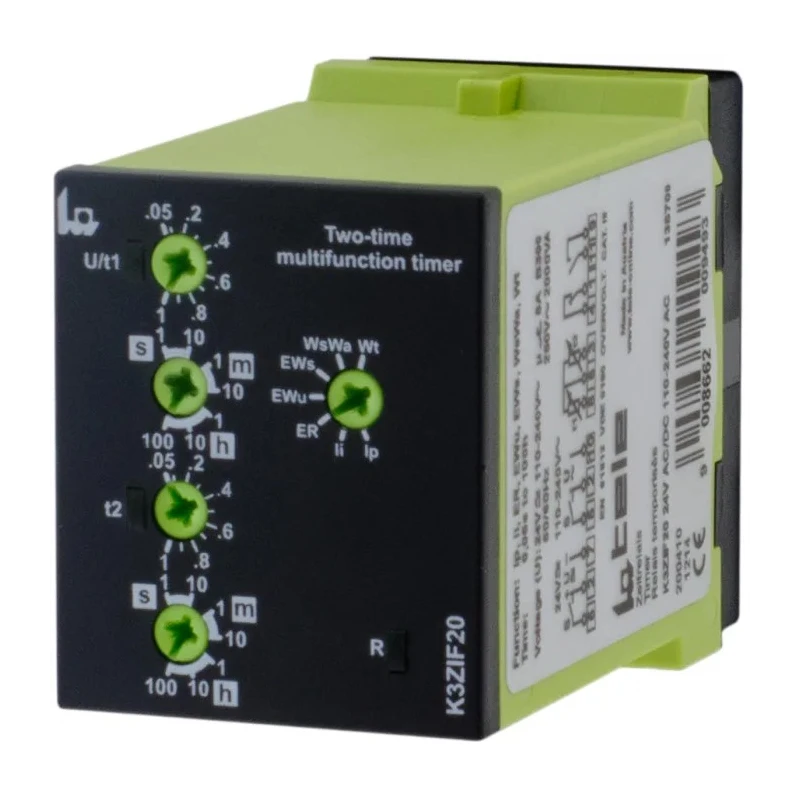 Tele Multifunction Timer Relay, 2-Contact, 24 V DC/AC, 110-240 V AC, 1 s to 100 h Time Range K3ZIF20