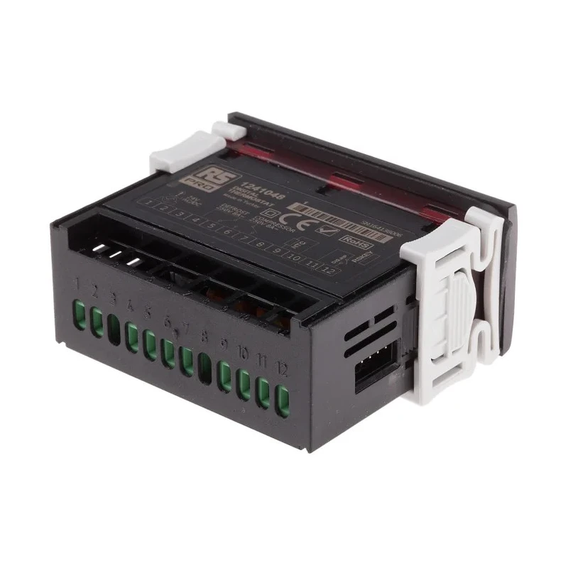 RS PRO Panel Mount On-Off Temperature Controller 1 Input, 2 Output Relay 24V AC/DC 124-1048