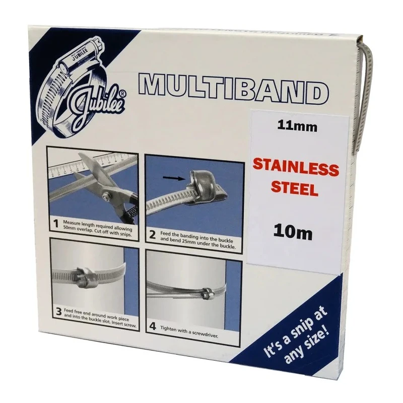 Jubilee Stainless Steel Hose Clip Banding 9.5 mm to 25 mm MB1801