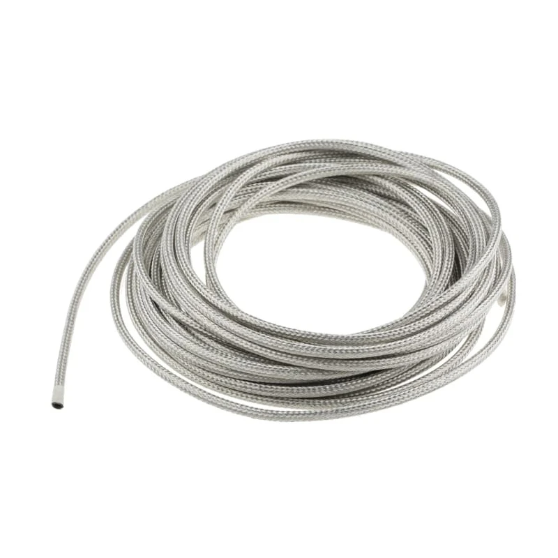 TE Connectivity Expandable Braided Copper Silver Cable Sleeve 10m Length 3.5-7.5mm Diameter RayBraid RAY-101-4.0(10)CK0610