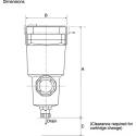 SMC Pneumatic Separator G 1/2 Port Size 1500 L/min Flow Rate 0.15 MPa to 1.5 MPa Operating Pressure AMG350C-F04D