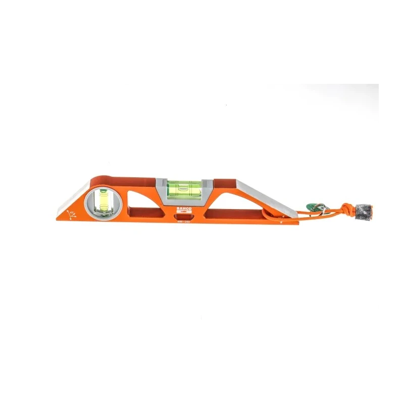 Bahco Aluminium Magnetic Straight Spirit Level 250mm with 2 Vials ±0.5 mm/m Accuracy TAH466-250