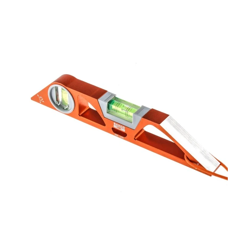 Bahco Aluminium Magnetic Straight Spirit Level 250mm with 2 Vials ±0.5 mm/m Accuracy TAH466-250