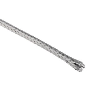 TE Connectivity Expandable Braided Tin Plated Copper Silver Cable Sleeve 10m Length 5 mm Diameter RAY-101-3.0(10)CK0610