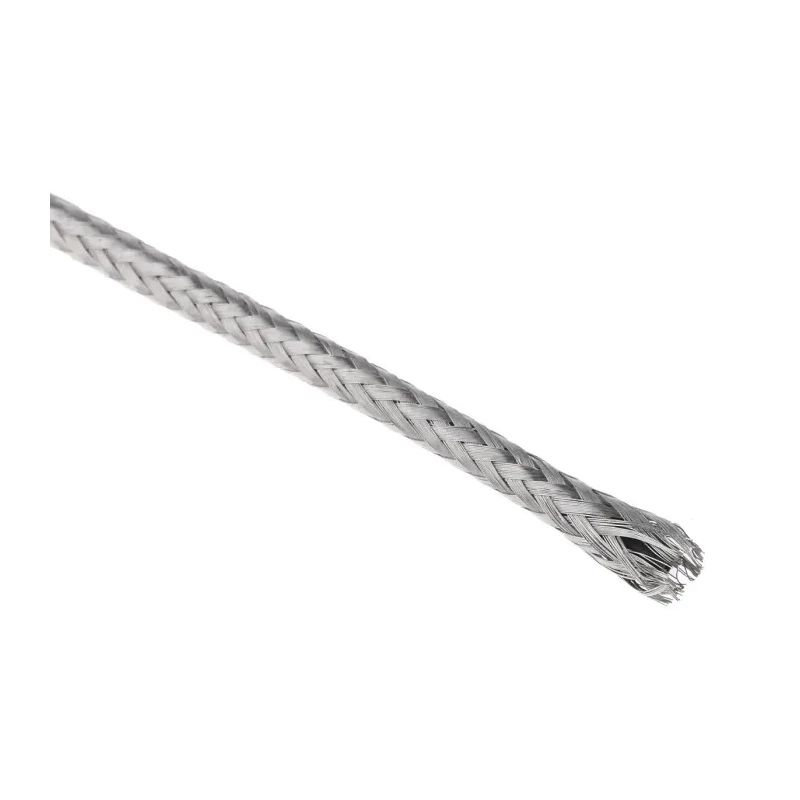 TE Connectivity Expandable Braided Tin Plated Copper Silver Cable Sleeve 10m Length 5 mm Diameter RAY-101-3.0(10)CK0610