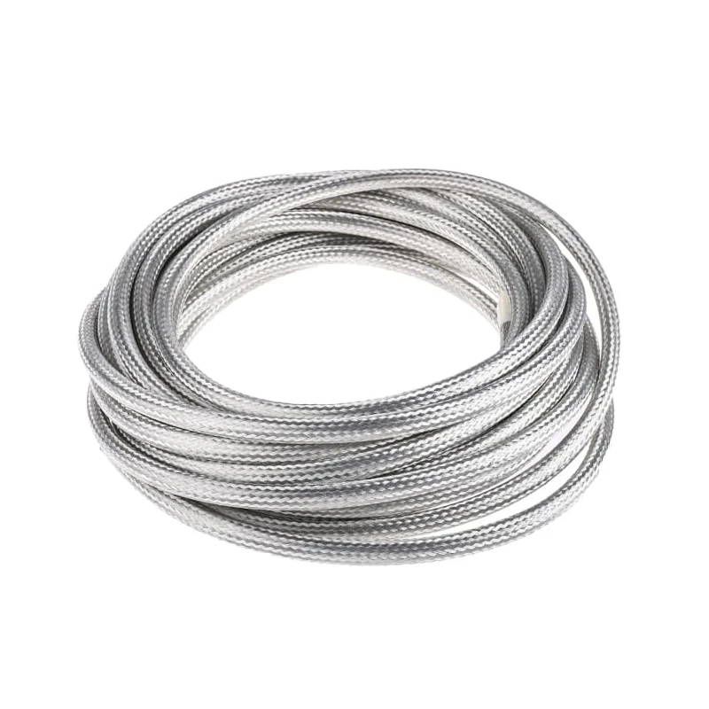 TE Connectivity Expandable Braided Copper Silver Cable Sleeve 10m Length 8-22mm Diameter RayBraid RAY-101-10.0(10)CK0610