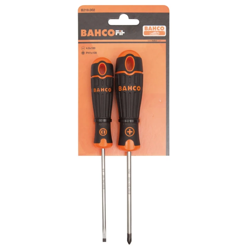 Bahco Phillips and Slotted Standard Screwdriver Set 2-Piece B219.002