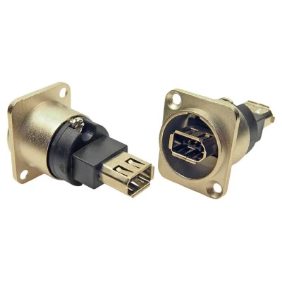 RS PRO 2 Way Straight Panel Mount Firewire Connector Female 124-6389