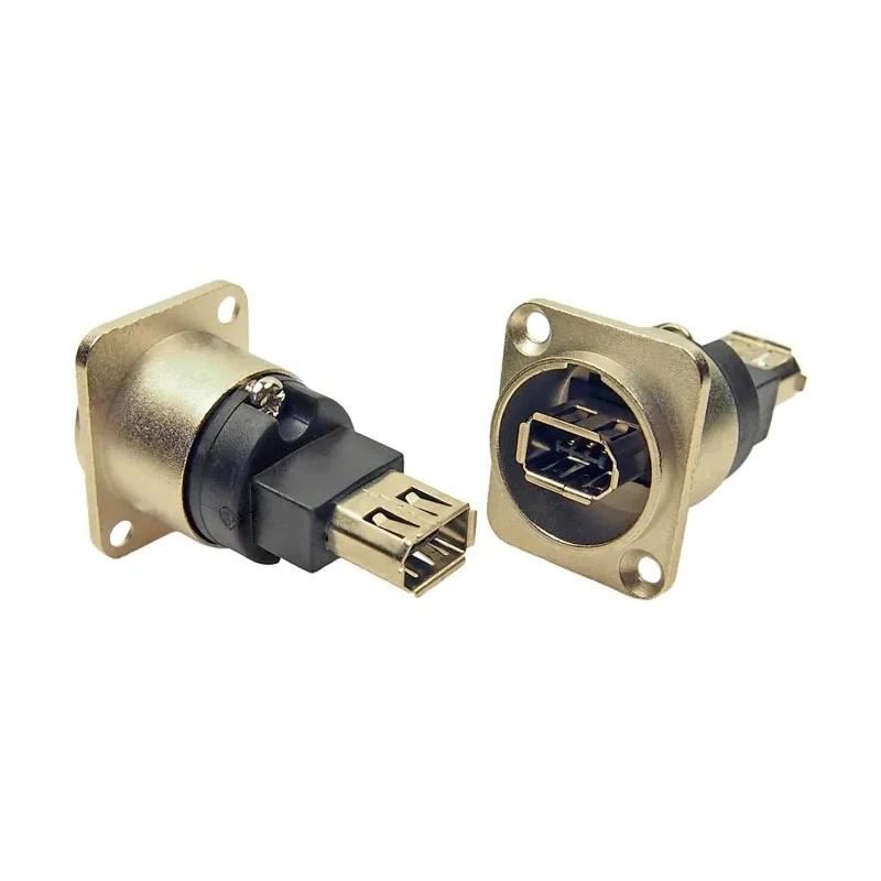 RS PRO 2 Way Straight Panel Mount Firewire Connector Female 124-6389