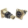 RS PRO 2 Way Straight Panel Mount Firewire Connector Female 124-6389