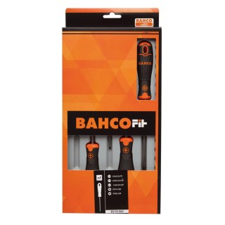 Bahco Phillips and Slotted Standard Screwdriver Set, 5 Pieces, Tip Sizes 0.5x3 mm, 0.8x4 mm, 1x5.5 mm, PH1, PH2 B219.005