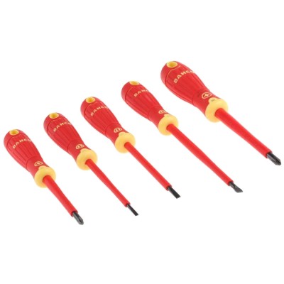 Bahco Phillips and Slotted Insulated Screwdriver Set 5-Piece, IEC 60900, VDE Approved, 1000 V, B220.005